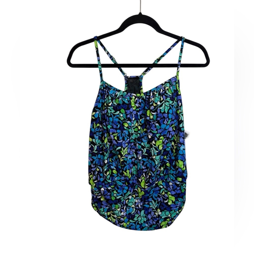 Nwt Fit4U Floral Ruched Tankini Top